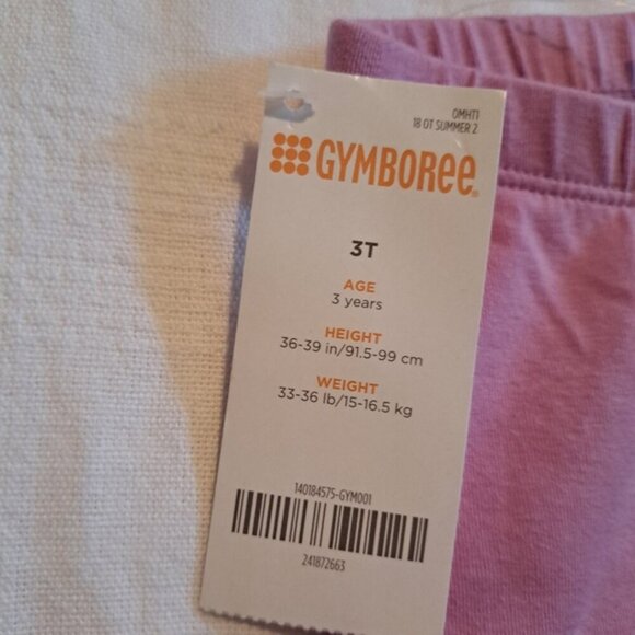 Gymboree Outlet girls size 3T lavender capri length pull on pants, NWT - Picture 2 of 4